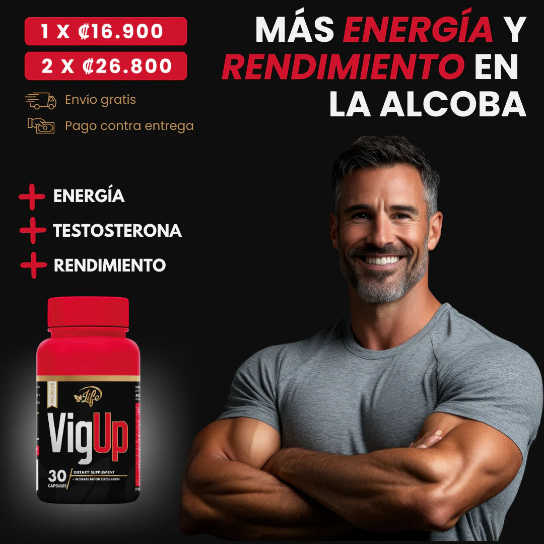 VIG UP TESTOSTERONA Y ENERGÍA 30 CÁP.
