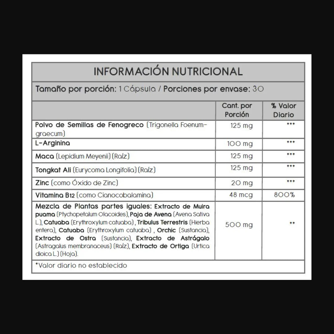 VIG UP TESTOSTERONA Y ENERGÍA 30 CÁP.