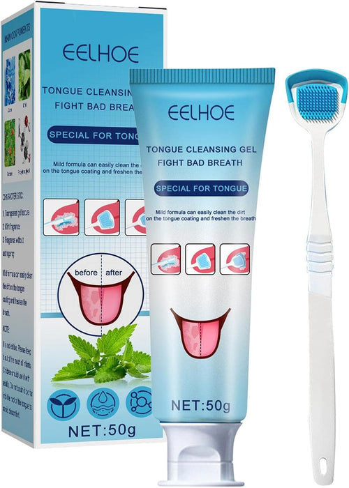 Gel limpiador de lengua con cepillo