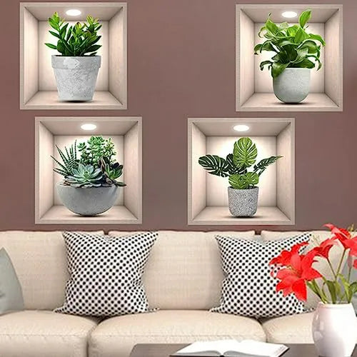 Pack de Cuadros adhesivos de plantas 3D