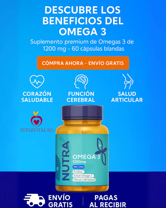 🐟💊 OMEGA 3 1200 MG x 60 Softgels – ¡Libre de Mercurio y de Alta Pureza!