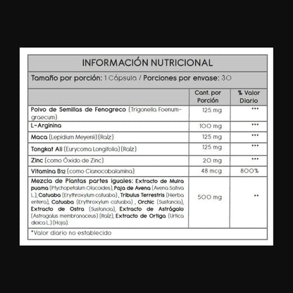 VIG UP TESTOSTERONA Y ENERGÍA 30 CÁP.