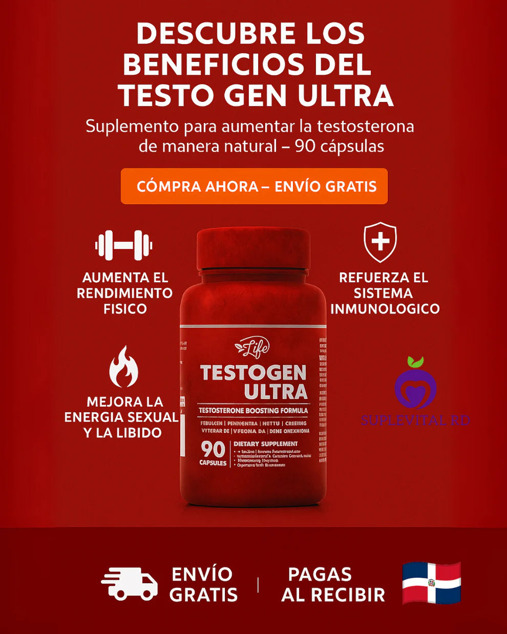 TESTO GEN ULTRA (90 Capsulas) | Recupera tu Energía Masculina 💪🔥