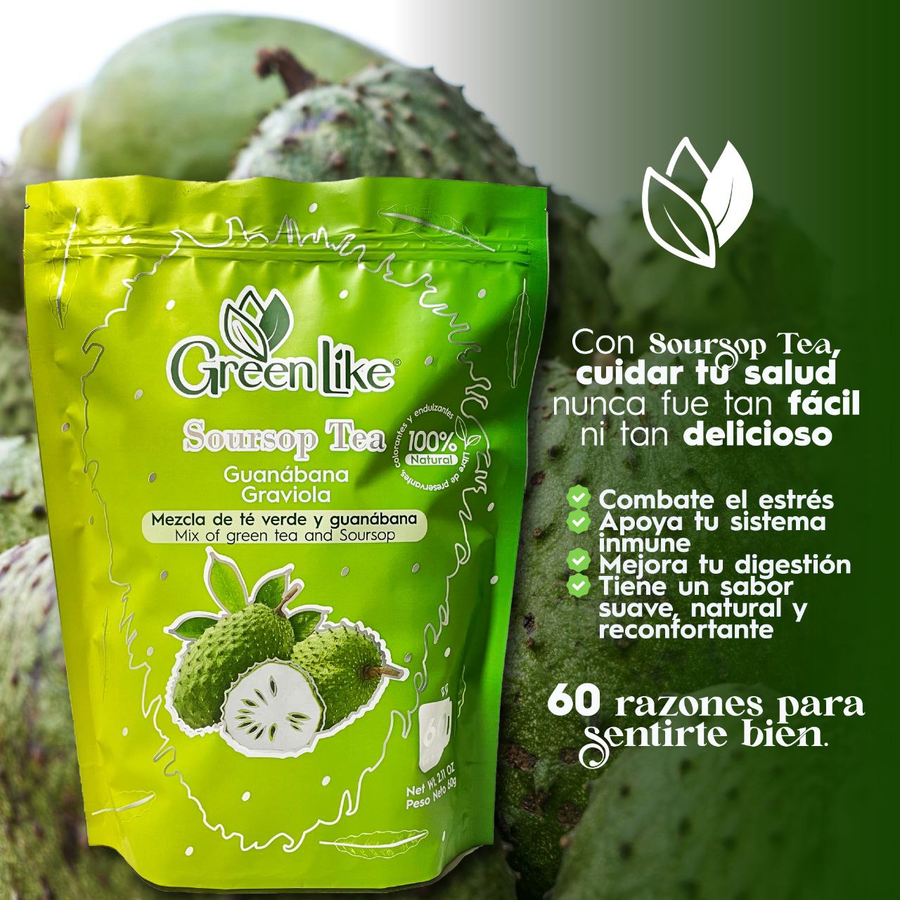 TÉ DE GUANABÁNA x 60 (INFUSIONES) | Salud y bienestar